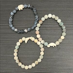 Fahlo Natural Stone Beaded Bracelets Set